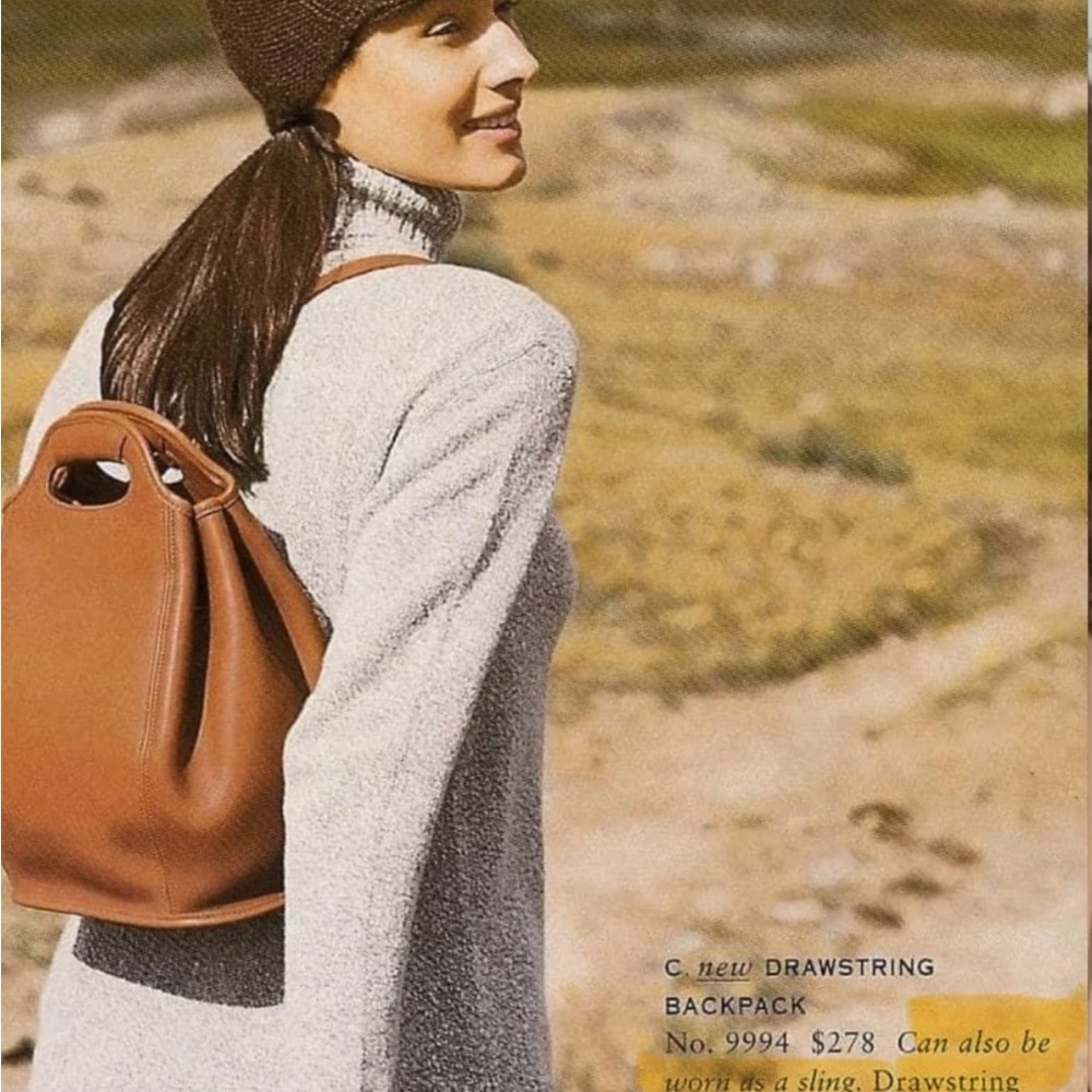 Authentic Vintage Coach Leather Drawstring Backpack in London Tan - Picture 13 of 13